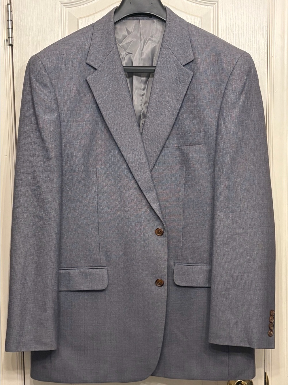 Vintage Ralph Lauren Men's Light Blue/Gray Two-Button Sport Coat